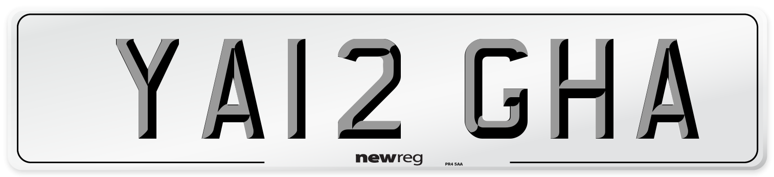 YA12 GHA Number Plate from New Reg